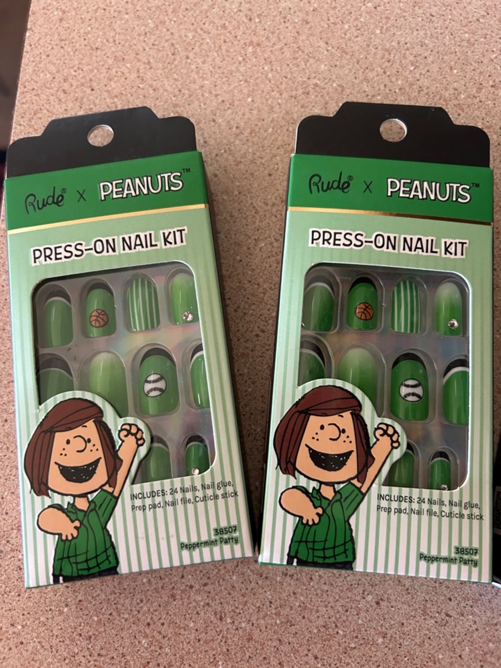 RUDE Peanuts Press-On Nail Kits — Blue & Green Character Sets-BRAND NEW (4) - Picture 2 of 3